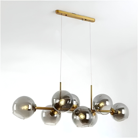 Lustre LED Moderne - Lustra cu Glob, MODEST Grand, 8xE27, Auriu, Metal