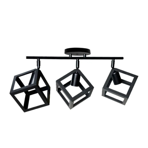 Iluminat Smart Home - Lustra FORMA CUB -STRUKTUR Trio, 3xE27, Negru, Metal