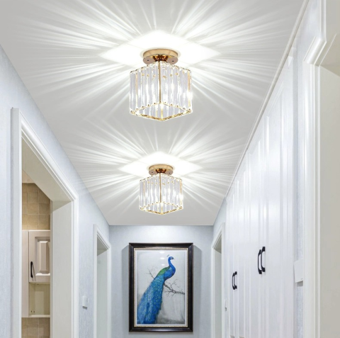 Produse Alessandro - Lustra Georgiana LC111GD, 1xE27, Diametru 12 cm, Inaltime 17 cm, IP20, Auriu, Cristal, Metal, Becuri Neincluse