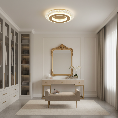 Lustra LED AGOL Petito, 29W, Diametru 20cm, Lumina Calda/Neutra/Rece, Auriu, Metal si Acril [1]