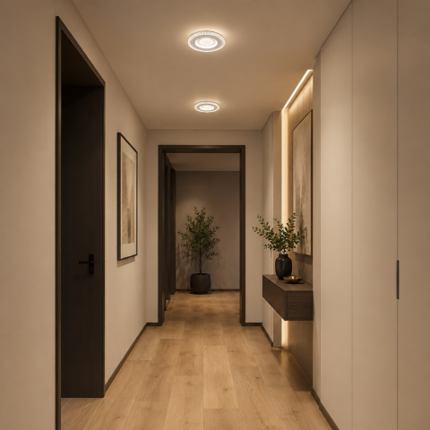 Produse Alessandro - Lustra LED ALAJA, 33W, Diametru 22cm, Lumina Calda/Neutra/Rece, Alb, Metal si Acril