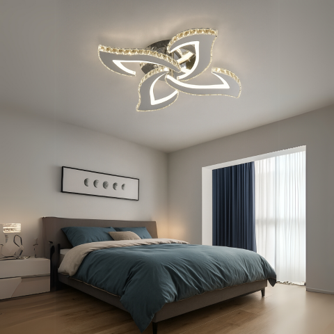 Lustra LED Alejandro cu Telecomanda, 71W, 4 Flori, Lumina Dimabila Rece/Calda/Neutra, Crom [2]