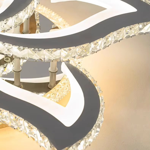 Lustra LED Alejandro cu Telecomanda, 71W, 4 Flori, Lumina Dimabila Rece/Calda/Neutra, Crom [1]