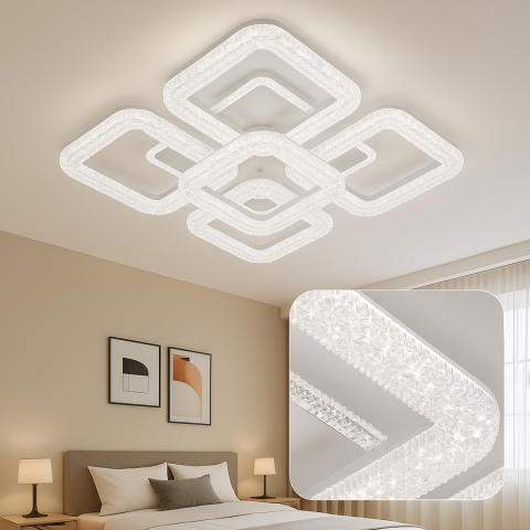 Lustre LED Moderne - Lustra LED Astrid cu Telecomanda, 134W, Dimabil, Alb