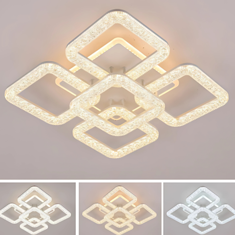 Lustra LED Astrid cu Telecomanda, 134W, Dimabil, Alb [2]