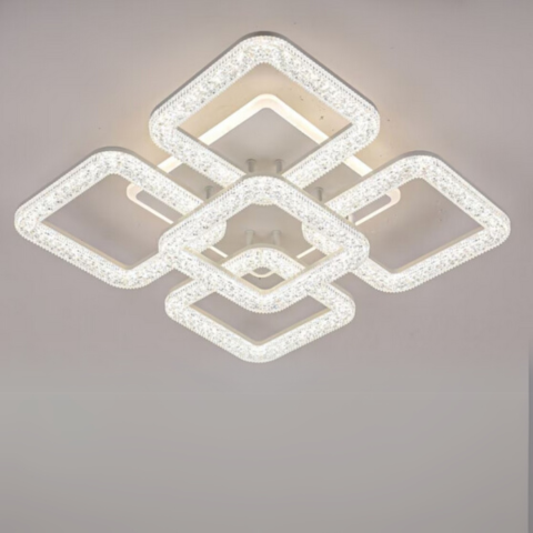 Lustra LED Astrid cu Telecomanda, 134W, Dimabil, Alb [3]