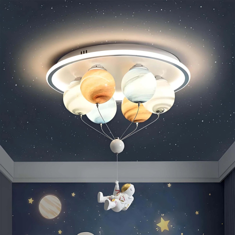 Lampi, Aplice si Corpuri de iluminat Smart - Lustra LED ASTRONAUT 60W, 6xE27, lumina Rece/Calda/Neutra, Alb