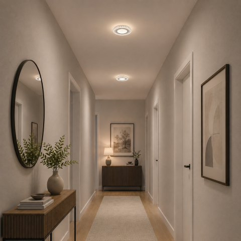 Produse Alessandro - Lustra LED CELUN, 33W, Diametru 21cm, Lumina Calda/Neutra/Rece, Alb, Metal si Acril