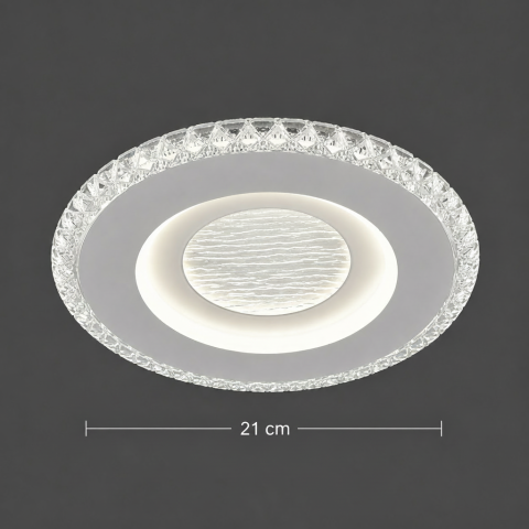 Lustra LED CELUN, 33W, Diametru 21cm, Lumina Calda/Neutra/Rece, Alb, Metal si Acril [3]