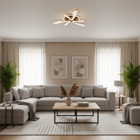 Produse Alessandro - Lustra LED CHARM Eleganza cu telecomanda si cristal, 44W, Ø50cm, 3 Surse, Lumina Rece/Calda/Neutra, Dimabila, Auriu