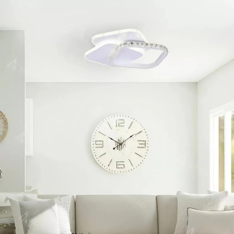 Lustre LED Moderne - Lustra LED cu cristal ANASTASIA 39W, Diametru 30cm, lumina Rece/Calda/Neutra, Alb