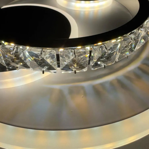 Lustra LED cu cristal ARIELLA 39W, Rotunda, lumina Rece/Calda/Neutra, Negru [1]