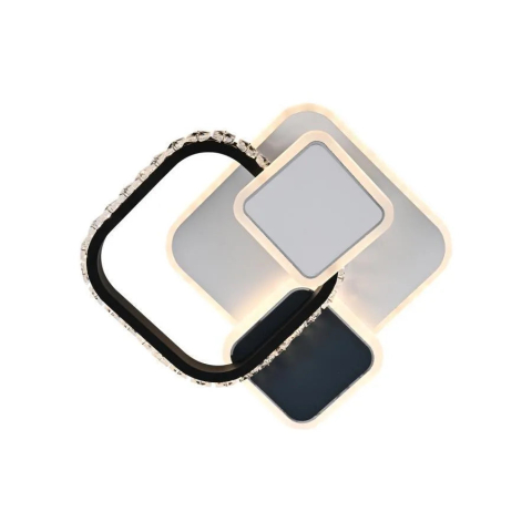 Lustre LED Moderne - Lustra LED cu cristal GELLA 48W, Patrata, lumina Rece/Calda/Neutra, Alb Negru