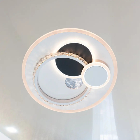 Lustra LED cu cristal HELIOX, 37W, 4 Cercuri, lumina Rece/Calda/Neutra, Alb [3]