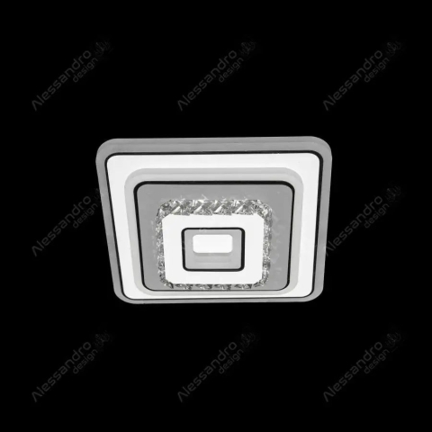 Lustra LED cu cristal MITA 39W, 20x20cm, Patrata, Lumina Rece/Calda/Neutra, Alb [1]