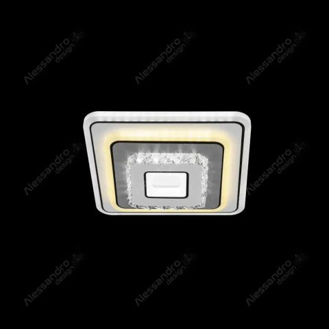 Iluminat Smart Home - Lustra LED cu cristal MITA 39W, 20x20cm, Patrata, Lumina Rece/Calda/Neutra, Alb
