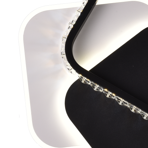 Lustra LED cu cristal PRISMIQ 39W, 3 Patrate, lumina Rece/Calda/Neutra, Negru [1]