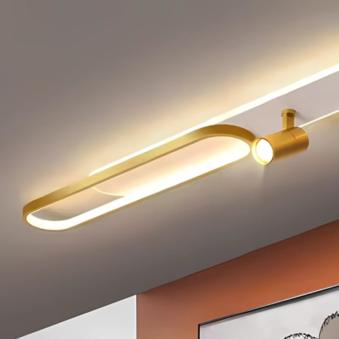 Lustra LED cu Proiector Reglabil FISSO Camilla, 66W, lumina Rece/Calda/Neutra, Auriu Lucios [1]