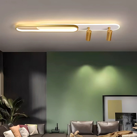 Lustra LED cu Proiector Reglabil FISSO Camilla, 66W, lumina Rece/Calda/Neutra, Auriu Lucios [2]
