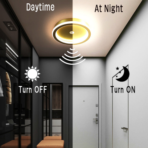 Lustra LED cu Senzor Miscare PS500BK, 28W, lumina Rece/Calda/Neutra, Negru [2]