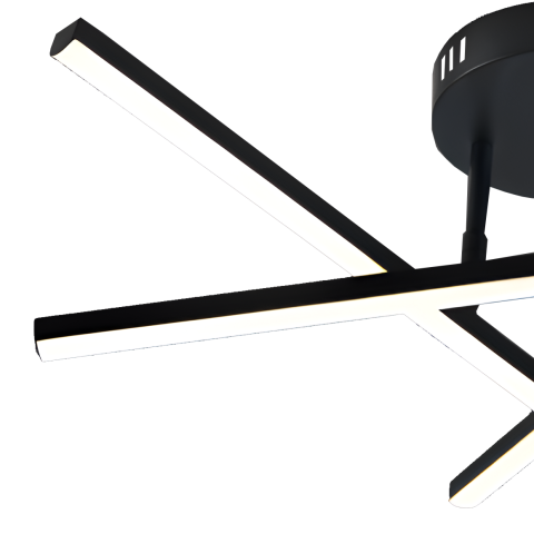 Lustra LED cu telecomanda 40W, 3 Elemente, Liniara, lumina Rece/Calda/Neutra, Dimabila, Negru [1]