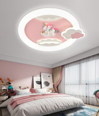Lustre LED Moderne - Lustra LED cu telecomanda 71W, Diametru 50cm, lumina Rece/Calda/Neutra, Roz