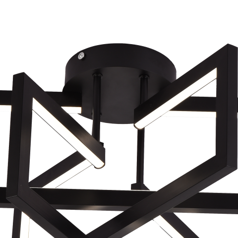 Lustra LED cu telecomanda 72W, 3 Elemente, lumina Rece/Calda/Neutra, Dimabila, Negru, LT750/3BK [3]