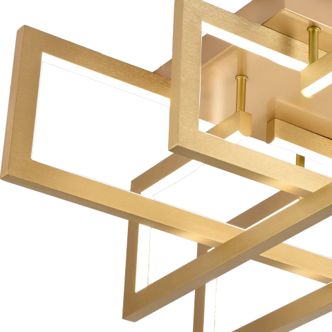 Lustra LED cu telecomanda 96W, 4 Elemente, lumina Rece/Calda/Neutra, Dimabila, Auriu [1]