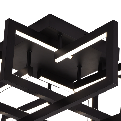 Lustra LED cu telecomanda 98W, 4 Elemente, lumina Rece/Calda/Neutra, Dimabila, Negru [3]