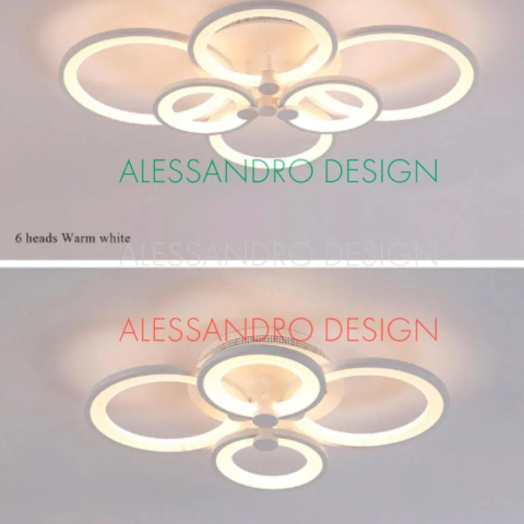 Lustra LED cu telecomanda ALANI 52W, 4 Cercuri, lumina Rece/Calda/Neutra, Dimabila, Alb [1]