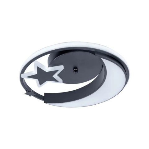 Lustra LED cu telecomanda ALYONA 44W, Luna si Stea, lumina Rece/Calda/Neutra, Dimabila, Negru [2]