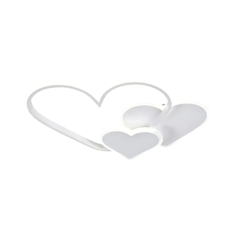 Lustra LED cu telecomanda AMI 48W, 3 Inimi, lumina Rece/Calda/Neutra, Dimabila, Alb [1]