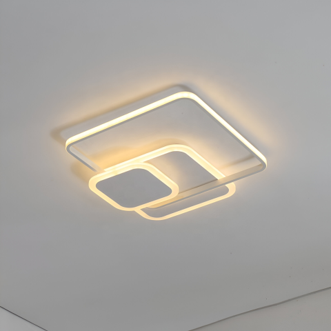 Lustra LED cu telecomanda ANEMONA 75W, 3 Patrate, lumina Rece/Calda/Neutra, Dimabila, Alb [3]