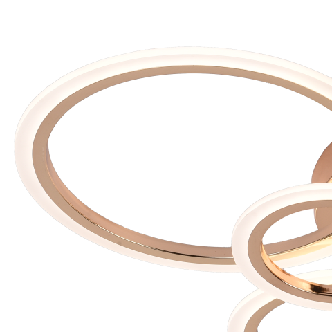 Lustra LED cu telecomanda BETTY 81W, 6 Cercuri, lumina Rece/Calda/Neutra, Dimabila, Auriu Lucios [3]