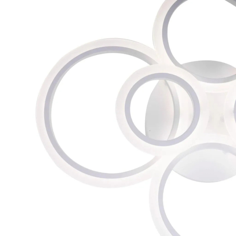 Lampi, Aplice si Corpuri de iluminat Smart - Lustra LED cu telecomanda BETTY 82W, 6 Cercuri, lumina Rece/Calda/Neutra, Dimabila, Alb