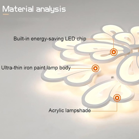 Lustra LED cu telecomanda BLOSSOM 146W, 12 Petale, lumina Rece/Calda/Neutra 3000k/4000k/6000k, Dimabila, Alb [1]