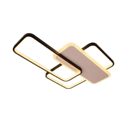 Lustre LED Moderne - Lustra LED cu telecomanda CAROLINA 76W, 3 Elemente, lumina Rece/Calda/Neutra, Dimabila, Negru