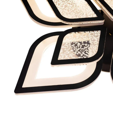 Lustra LED cu telecomanda DALIA 96W, 5 Petale, lumina Rece/Calda/Neutra, Dimabila, Negru [1]