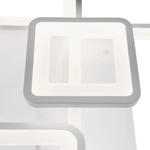 Lustra LED cu telecomanda ELLA 119W, 6 Patrate, lumina Rece/Calda/Neutra, Dimabila, Alb [1]