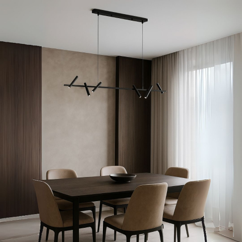 Produse Alessandro - Lustra LED cu telecomanda Harman, 23W, 6 Surse, Lumina Neutra, Negru