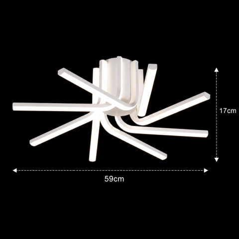 Lustra LED cu telecomanda IBANE, 8 surse, 3000K/4000K/6000K, 128W, Metal si Silicon, Alb [3]