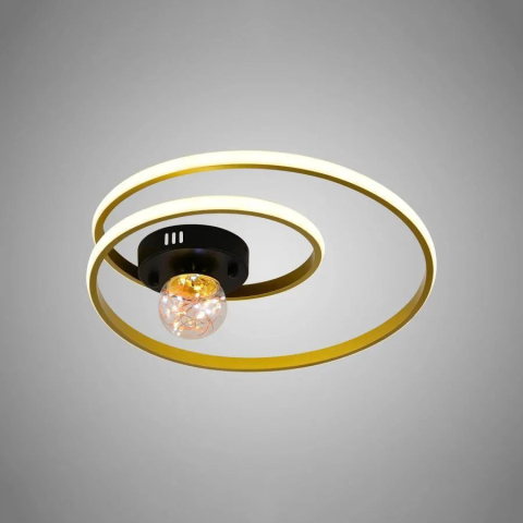 Lustra LED cu telecomanda ISELIN 96W, lumina Rece/Calda/Neutra, Dimabila, Auriu [1]