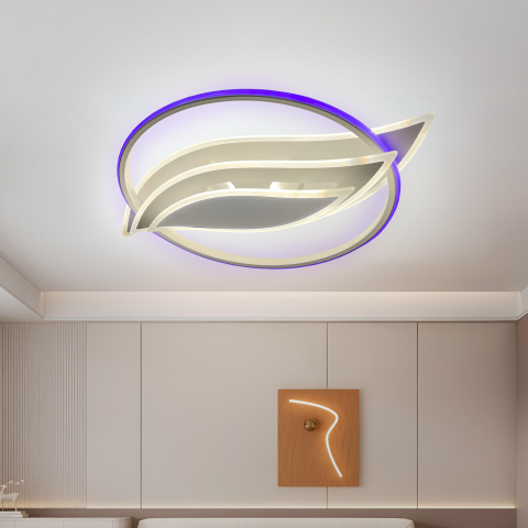 Lustre LED Moderne - Lustra LED cu telecomanda JARRIA 52W, lumina Rece/Calda/Neutra/RGB, Dimabila, Alb