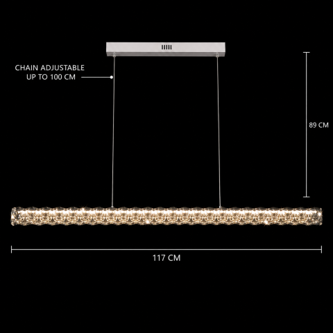 Lustra LED cu telecomanda KANGNING, 3000K/4000K/6000K, 120W, Metal si Acrilic, Alb [3]