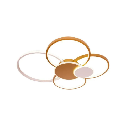 Lustra LED cu telecomanda KILLIAN 74W, 6 Cercuri, lumina Rece/Calda/Neutra, Dimabila, Auriu Alb [1]