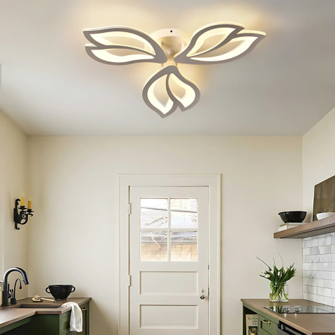 Lustra LED cu telecomanda LILY 40W, 3 Elemente, lumina Rece/Calda/Neutra, Dimabila, Alb [3]