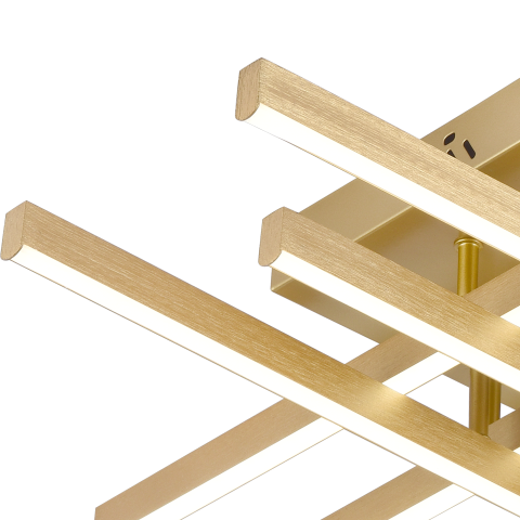 Lustra LED cu Telecomanda LINEX, 81W, Lumina 3000K/4000K/6000K, Dimabila, Auriu [1]