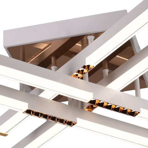 Lustra LED cu Telecomanda LT178/4WH, 54W, 4 Elemente, Lumina Rece/Clada/Neutra, Dimabila, Alb [1]