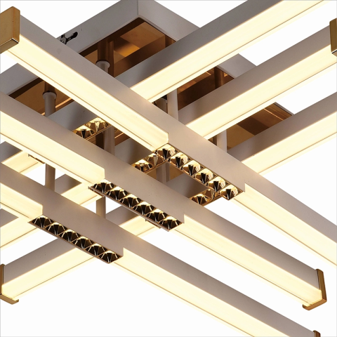 Lustra LED cu Telecomanda LT178/6WH, 84W, 6 Elemente, Lumina Rece/Clada/Neutra, Dimabila, Alb [1]