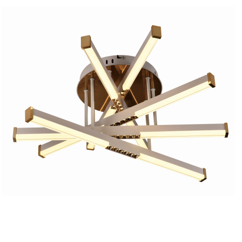 Lustra LED cu Telecomanda LT182/5WH, 69W, 5 Elemente, Lumina Rece/Clada/Neutra, Dimabila, Alb [2]